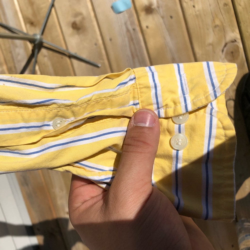 J.Crew tailored fit button down yellow striped - Picture 5 of 8